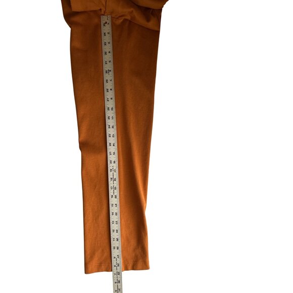 Lands End Sport Knit Straight Leg Pants S Elastic Waist Rust Orange - Picture 7 of 9